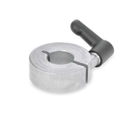 Otto Ganter Semi Split Stainless Steel Set Collar with Adjustable Hand Lever, GN 706.4